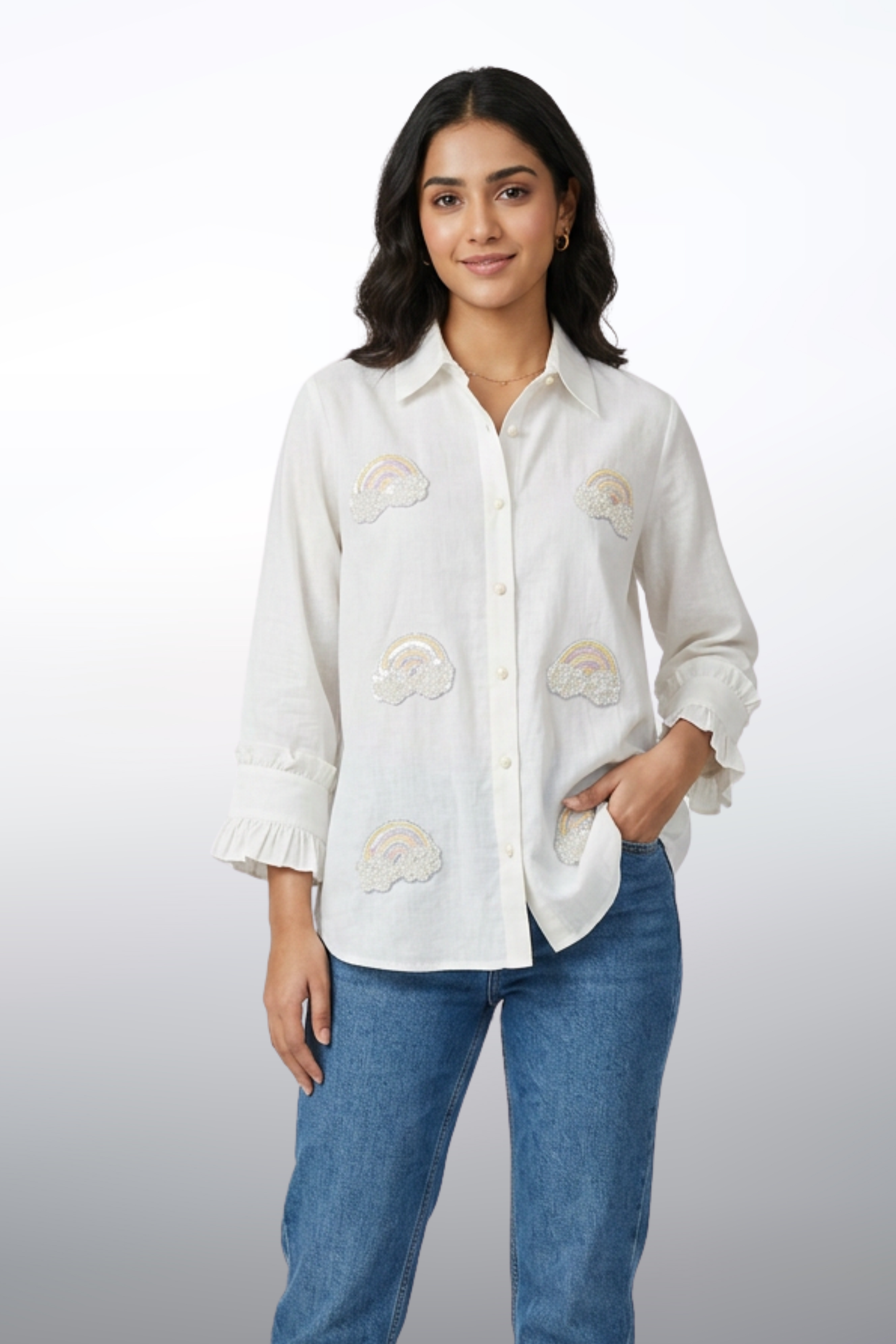 Rainbow Bliss Embroidered Shirt